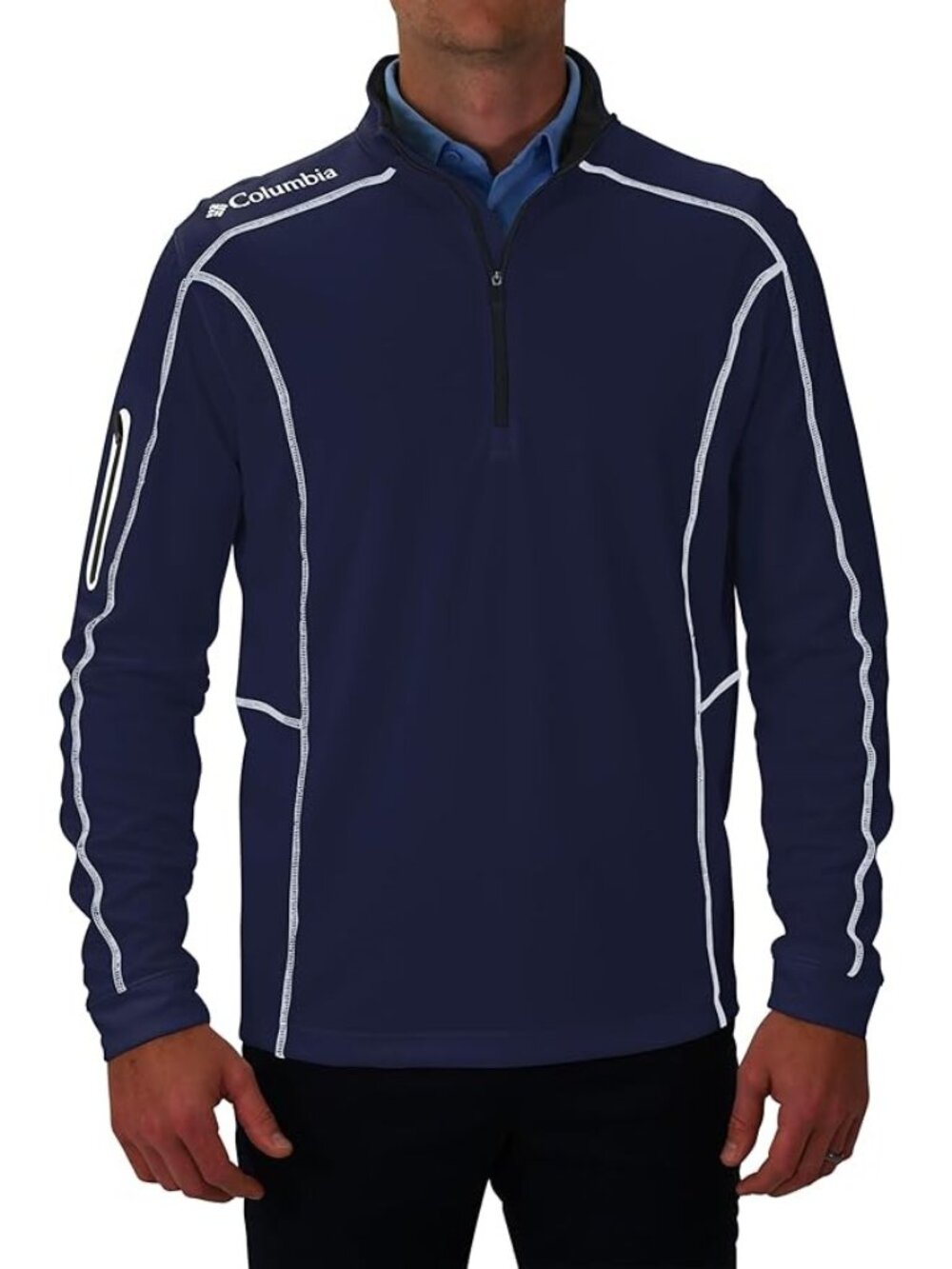Columbia Golf Omni Wick Shotgun Penn Three-Quarter Zip Pullover Medium Navy